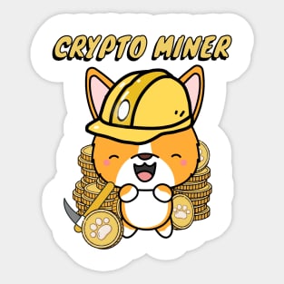 Funny Corgi is a Crypto Miner Sticker